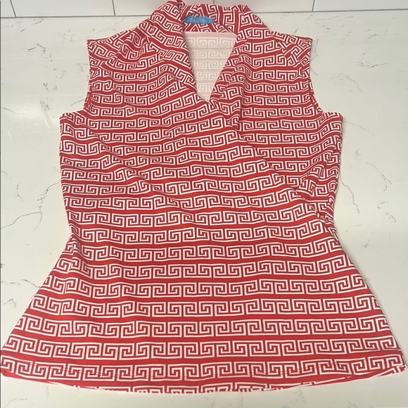 J.McLaughlin Greek Keys Sleeveless Top - Picture 1 of 7